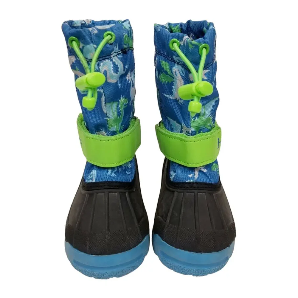 Hatley Little Boys Kids Dragon Snow Winer Rain Boots Blue Green Black Size 7